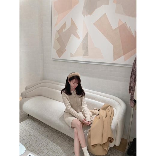 金蘑菇菇wicle星光 千金香香子 / 自制线 精致开衫包臀裙针织套装 商品图0