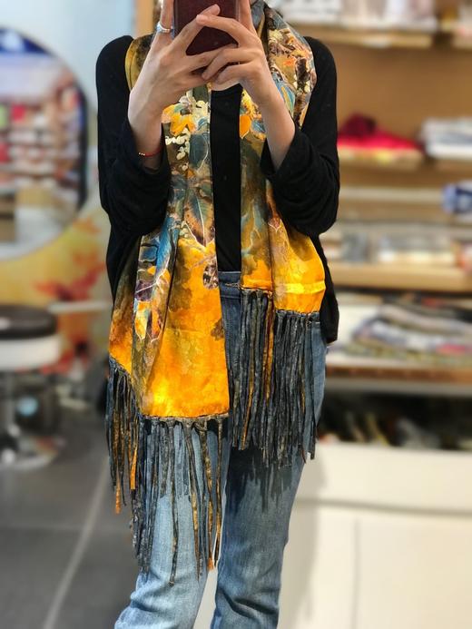 优品堂【5108渊清玉絜】重磅桑蚕丝双面长巾 商品图0