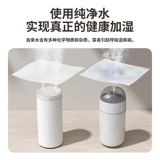 【小家电】几素加湿器桌面迷你办公室宿舍车载加湿器卧室家用婴儿小型空气USB无线便携加湿器 HU16 HF 商品图2
