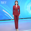 IWY/高端酒红色西装外套女2023新款艺考主持人西服套装秋季正装233006C1+P6 商品缩略图1