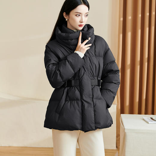 米思阳2025冬季新款时尚通勤面包羽绒服90%含绒量收腰外套女1853 商品图1