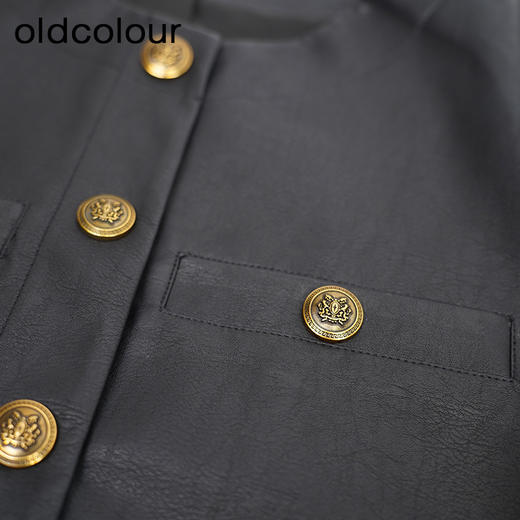 oldcolour美式复古皮衣帅气时尚直筒小个子短款外套女O34041439 商品图4