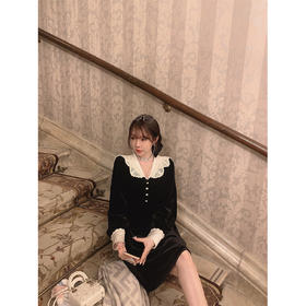 金蘑菇菇  diamond裙裙  晚安吻miu系丝绒组 / 迷人复古小黑裙