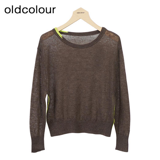 oldcolour宽松套头针织衫春秋季新款休闲短款上衣女O32052237 商品图1