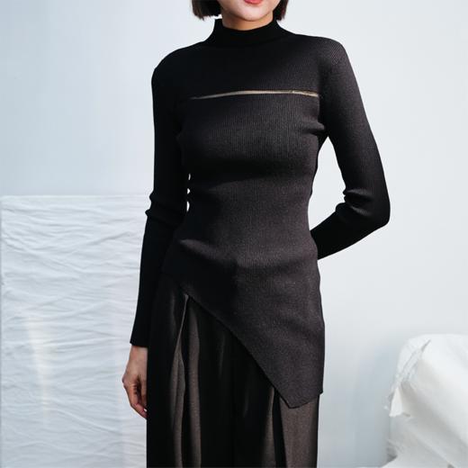 LIYIHAN 不对称毛织打底衫 Y233M04490 商品图0