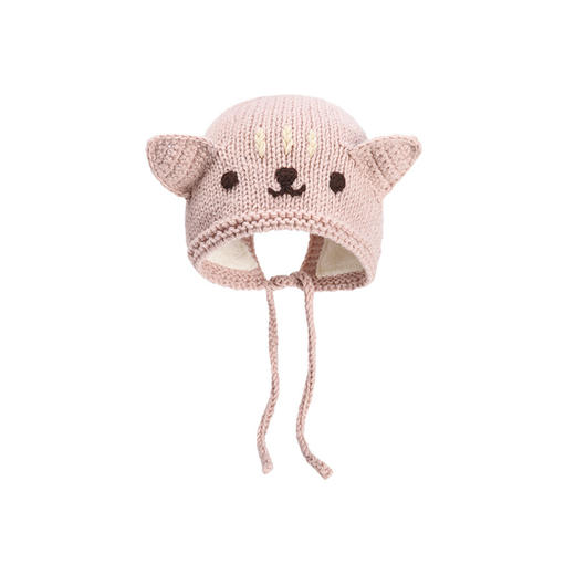 【纯手工针织！可爱猫咪套头帽】儿童帽子秋冬款韩版纯手工纯手工编织，温暖滋润；宝宝针织帽加绒保暖毛线帽，小猫系带搭配可爱造型，让宝宝们既时尚又萌趣lm 商品图7