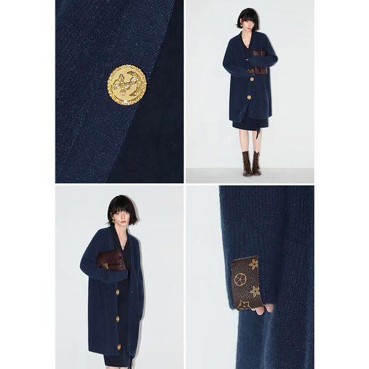 COCOBELLA手缝金属扣饰粗针开衫毛衣针织外套MZ546B 商品图3