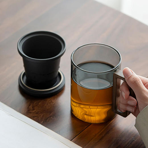 「精致礼盒装！五色可选」茶水分离泡茶杯玻璃办公室喝茶杯子大容量水杯带盖过滤马克杯礼品餐饮用具 商品图3
