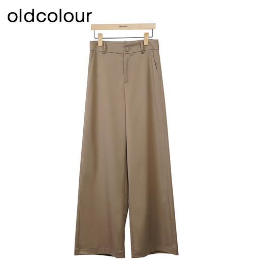 oldcolour高腰气质阔腿裤秋季新款简约宽松长款休闲裤女O33073383 商品图0