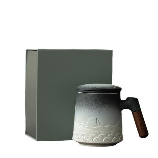 「三款配色！礼盒装」远山行陶瓷过滤泡茶杯马克杯茶水分离茶杯办公带盖个人专用杯 餐饮用具 商品图4