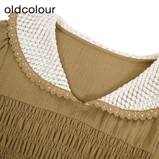 oldcolour森系气质洋装秋季新款高腰显瘦A字中长裙女GO31103019 商品图3