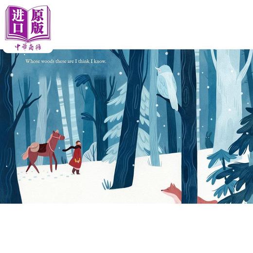 【中商原版】雪夜的树林 Vivian Mineker Stopping By Woods on a Snowy Evening 英文原版 儿童绘本故事书 精装精品绘本 进口 商品图1