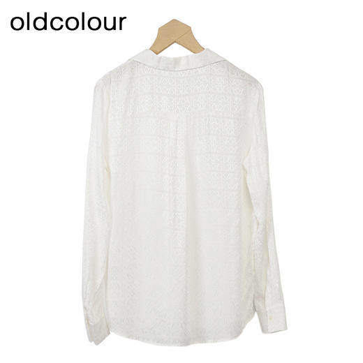 oldcolour印花长袖衬衫秋季新款百搭通勤宽松长袖上衣女O32013261 商品图2