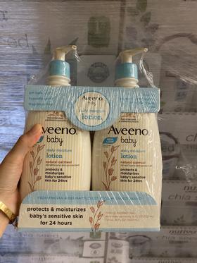 Aveeno艾维诺 纯天然有机燕麦乳液润肤露532ml*2超大两瓶套装！美国代购，无中文标签，介意慎拍