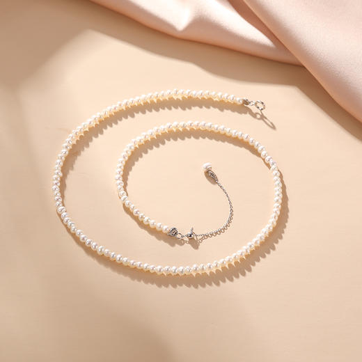 【赠珍珠项链】沐银时代近圆小米珍珠项链  925银珍珠 商品图2