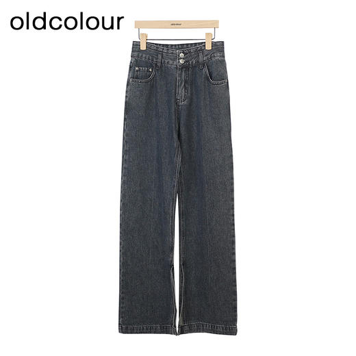 oldcolour复古高腰牛仔裤秋季新款宽松显瘦长款直筒裤女O34113455 商品图2