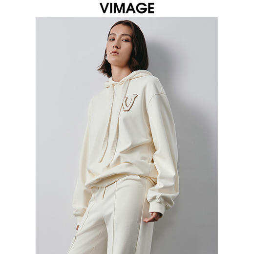 VIMAGE纬漫纪冬季新款时尚连帽休闲卫衣套头上衣V2013623 商品图2