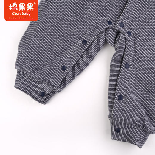 棉果果冬季新品男童斜纹针织对开夹棉连体衣哈衣M412722423686 商品图4