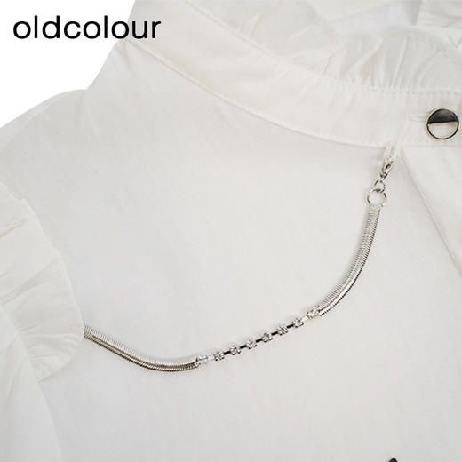 oldcolour白色简约休闲衬衫秋季新款宽松显瘦百搭上衣女O33013364 商品图3