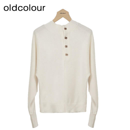 oldcolour设计感针织套头衫秋季新款半高领毛衣打底女O34052431 商品图0