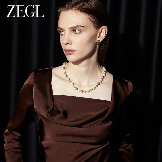 ZEGL法式秋冬人造珍珠项链毛衣链女长款轻奢小众高级感气质锁骨链 商品图3