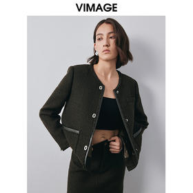 VIMAGE纬漫纪冬季新款气质修身显瘦时尚小香风外套V2003623