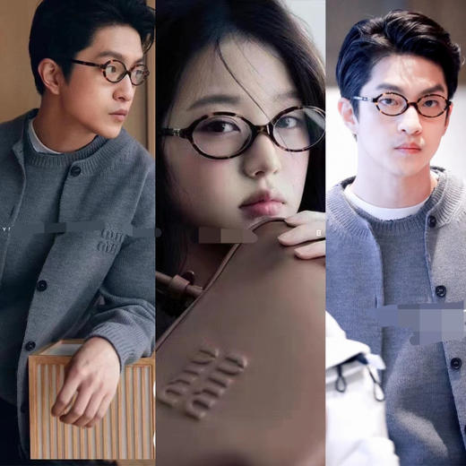 1019-4 miu里miu气 张元英同款 甜酷复古 椭圆镜框 超轻时尚太阳镜 商品图0