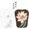 【大彩图】李晓明工笔画白描底稿宫扇《泽艳红芝花》荷花临摹勾线花鸟线稿K077 商品缩略图0