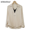 oldcolour通勤V领衬衫秋季新款高级感宽松长袖上衣女O32013204 商品缩略图0