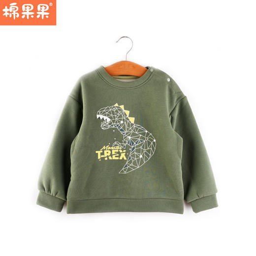 棉果果冬季新品男童圆领套头加绒卫衣M412180423669 商品图0