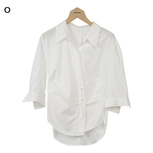 oldcolour宽松百搭衬衫秋季新款休闲简约七分袖上衣女O31012118 商品图3