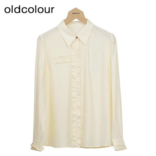 oldcolour休闲花边衬衫秋季新款宽松气质百搭纯色上衣女O32013213 商品图0