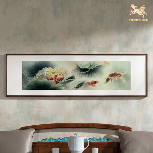 铜师傅 手工錾刻 铜雕画《荷花鱼悦情》客厅玄关沙发背景墙装饰画 商品图2