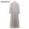 oldcolour网纱长袖连衣裙秋季新款高腰气质泡泡袖长裙女O32103270 商品缩略图4