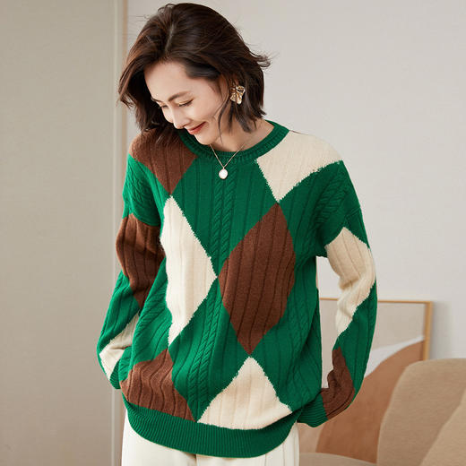 Avann菱形圆领纯羊毛衫-314 商品图12