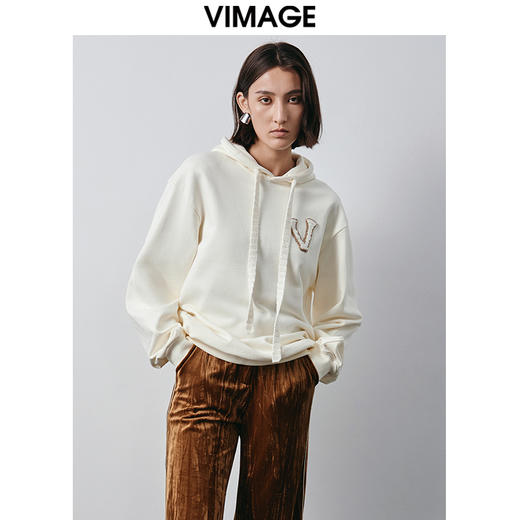VIMAGE纬漫纪冬季新款时尚连帽休闲卫衣套头上衣V2013623 商品图5