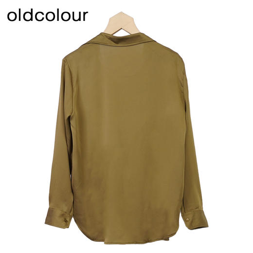 oldcolour通勤V领衬衫秋季新款高级感宽松长袖上衣女O32013204 商品图2
