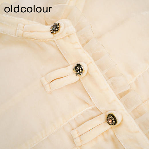 oldcolour米白色长袖衬衫秋季新款气质通勤宽松上衣女O34013468 商品图3