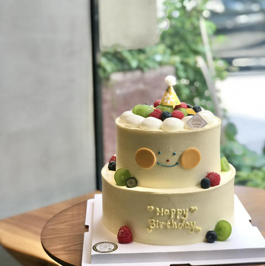 可爱笑脸蛋糕😊（帽子和水果装饰随机） 商品图1