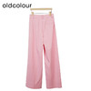oldcolour高腰气质阔腿裤秋季新款简约宽松长款休闲裤女O33073383 商品缩略图4