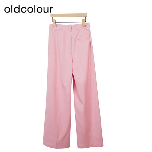 oldcolour高腰气质阔腿裤秋季新款简约宽松长款休闲裤女O33073383 商品图4