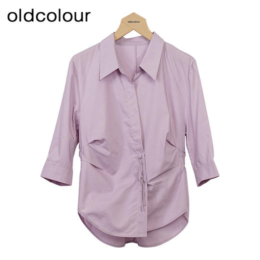 oldcolour宽松百搭衬衫秋季新款休闲简约七分袖上衣女O31012118 商品图0