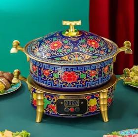 欧锐铂花开富贵景泰蓝-纯铜电火锅ORB-472   4.5L