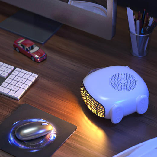 【小型暖风机！暖意相随】新款桌面小型暖风机，便携式迷你手提冬季取暖器，热风机电暖器；灵活放置 安静迷你 断电保护，柔暖包围 手不抖lm 商品图1