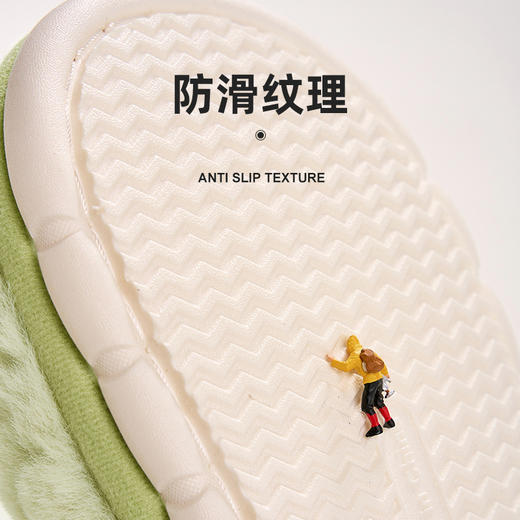 【情侣拖鞋！解锁可爱冬日】棉拖鞋女秋冬季防滑厚底情侣拖鞋冬天室内家居月子鞋；细腻毛绒鞋面 凸显蓬松质感 ；舒适弹力厚底 脚感轻盈；抓地力强 遇水不滑更安心；藏在足下的温暖，肆意行走 商品图8