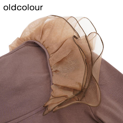 oldcolour设计感小众T恤秋季新款薄款长袖短款上衣女O33023318 商品图2