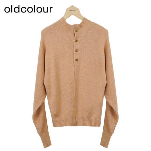 oldcolour设计感针织套头衫秋季新款半高领毛衣打底女O34052431 商品图2