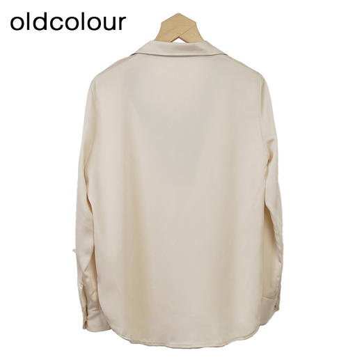 oldcolour通勤V领衬衫秋季新款高级感宽松长袖上衣女O32013204 商品图3