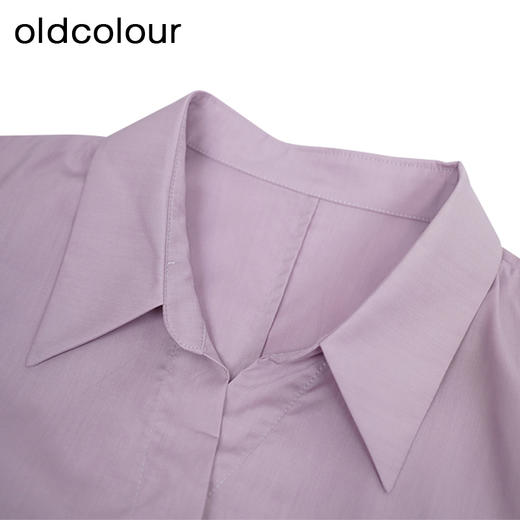 oldcolour宽松百搭衬衫秋季新款休闲简约七分袖上衣女O31012118 商品图4