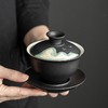 「禅风黑陶！山川之美」黑陶纯手绘三才盖碗 防烫手敬茶碗家用复古陶瓷功夫茶具泡茶碗餐饮用具 商品缩略图0